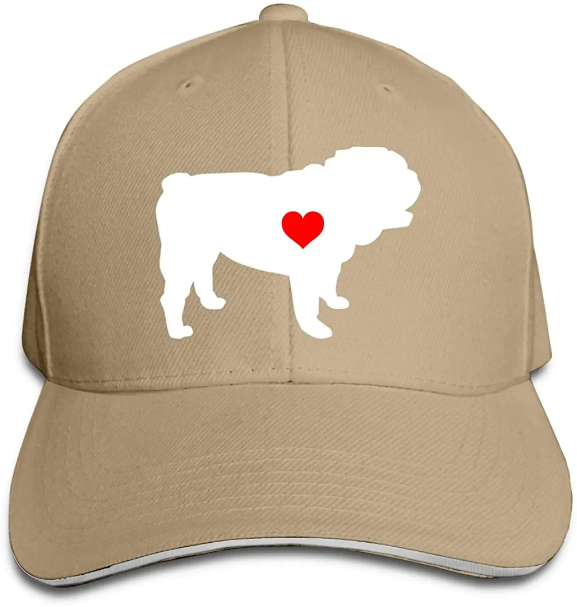 

YOUTH English Bulldog Heart Women&Men Hip Hop Baseball Cap Sports Outdoors