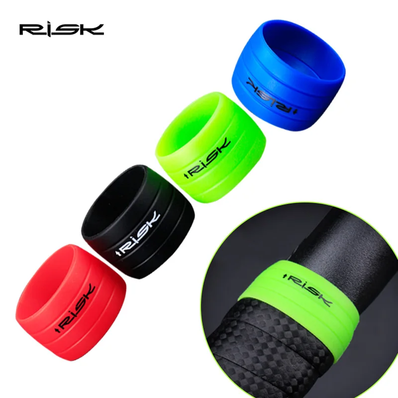 

RISK 2 PCS/BOX Bike Silicone Plug Rubber Anti-Skip Road Bicycle Plugs For Bar Tape Waterproof Wear Resistant Oudoor Strap Ring