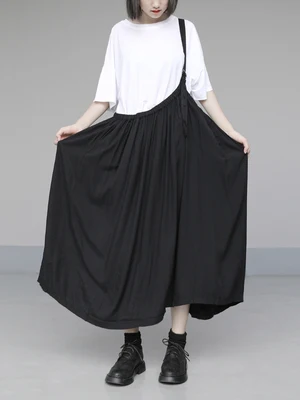 Новые товары Япония простое свободное платье юбка-юбка из хлопка длинная юбка |