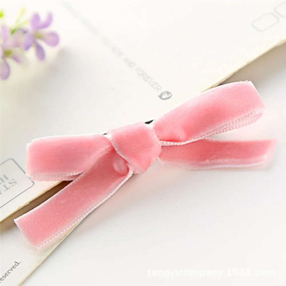 Женские бархатные заколки для волос с бантом 1 шт. милые 5 цветов корейские