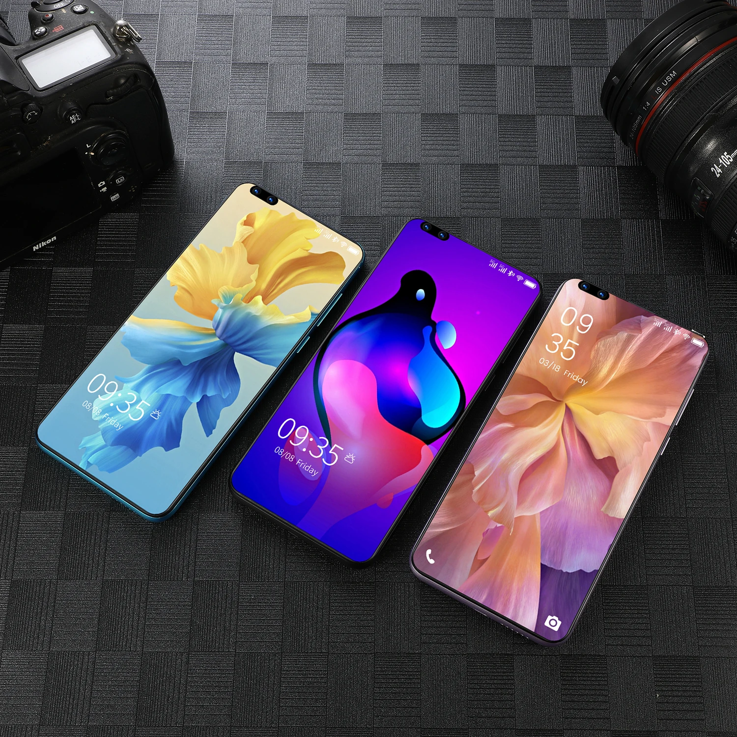 

2021 Global Version Reno5Pro Smartphone 7.3Inch Left Digging Screen 12+512G 10Core 16+28MP Android 10 MTK679 5000mAH 7
