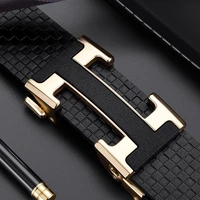 mens leather belts mens fashion h shaped automatic buckle belts cowhide young joker