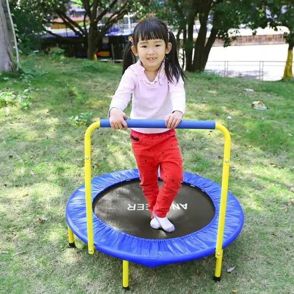 Приглушенный фитнес батут батуты для прыжков с регулируемым поручнем