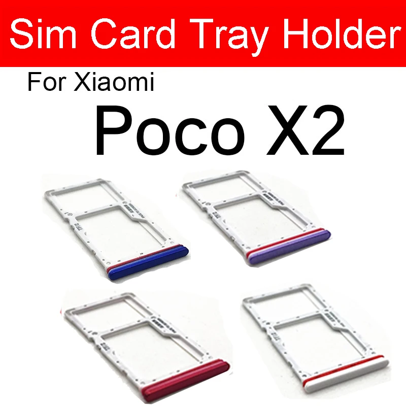 

Гнездо адаптера для Sim-карты для Xiaomi Poco X2 слот для SIM-карты SD кардридер держатель для карт памяти запасные части