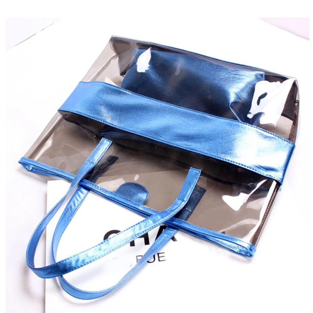 2 шт. модная женская прозрачная пвх Желейная сумка на плечо сумка-тоут Сумочка