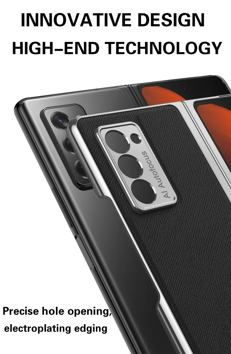 luxury case for samsung galaxy z fold 3 case all inclusive metal edging tempered glass leather cover for galaxy z fold 2 case free global shipping