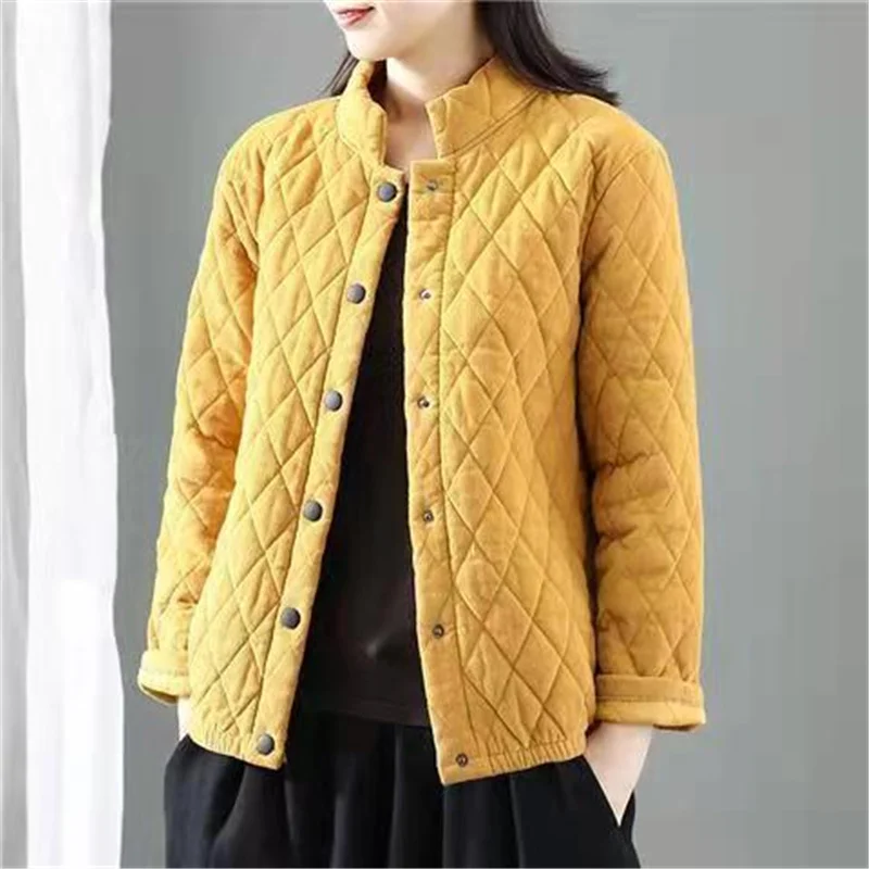 Winter Jacket Women  Coat Corduroy Fall/winter 2021 New Loose Corduroy Cotton-padded Casual Stand-collar Short