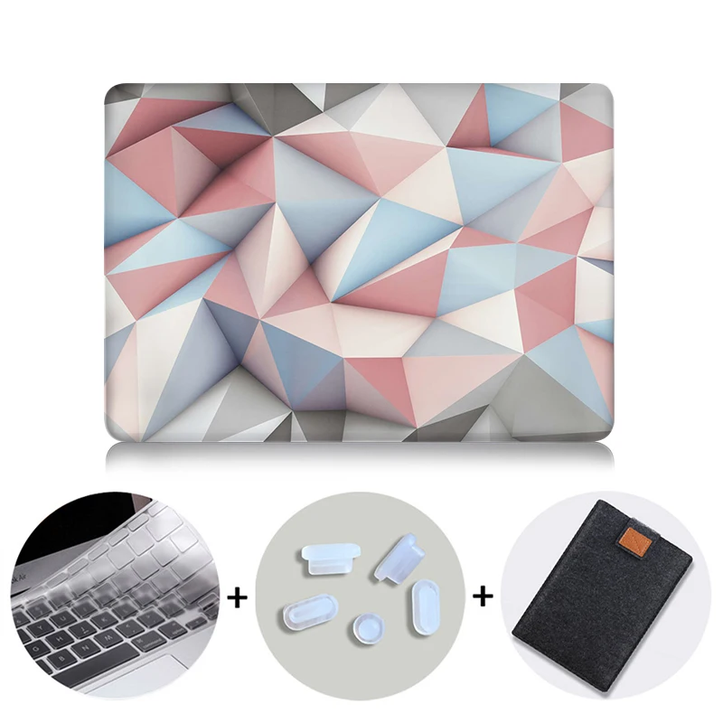 MTT 3D чехол с геометрическим рисунком для Macbook Pro retina 13 15 с сенсорной панелью для ноутбука для Mac book 12 дюймов Air 11 13 дюймов Чехол - Цвет: MB01