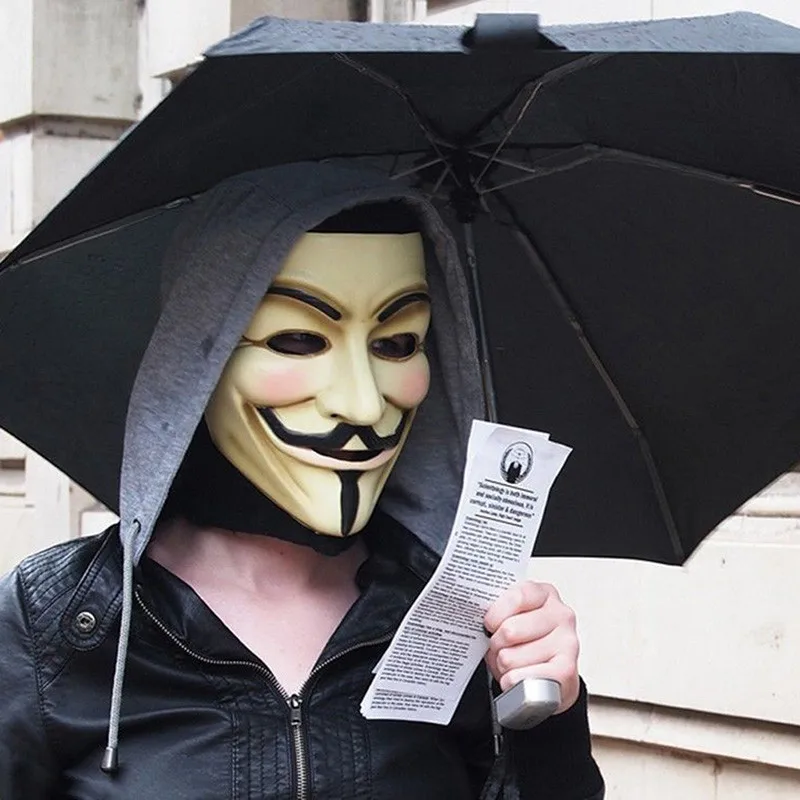 Anonymous Hacker Vendetta Guy Fawkes маски маскарадное платье аксессуары для взрослых Хэллоуин Необычные платья косплея V