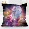 BlessLiving Giraffe Cushion Cover Animal and Moon Decorative Pillow Cover Colorful Galaxy Pillow Case 45*45 Kussenhoes Drop Ship 1