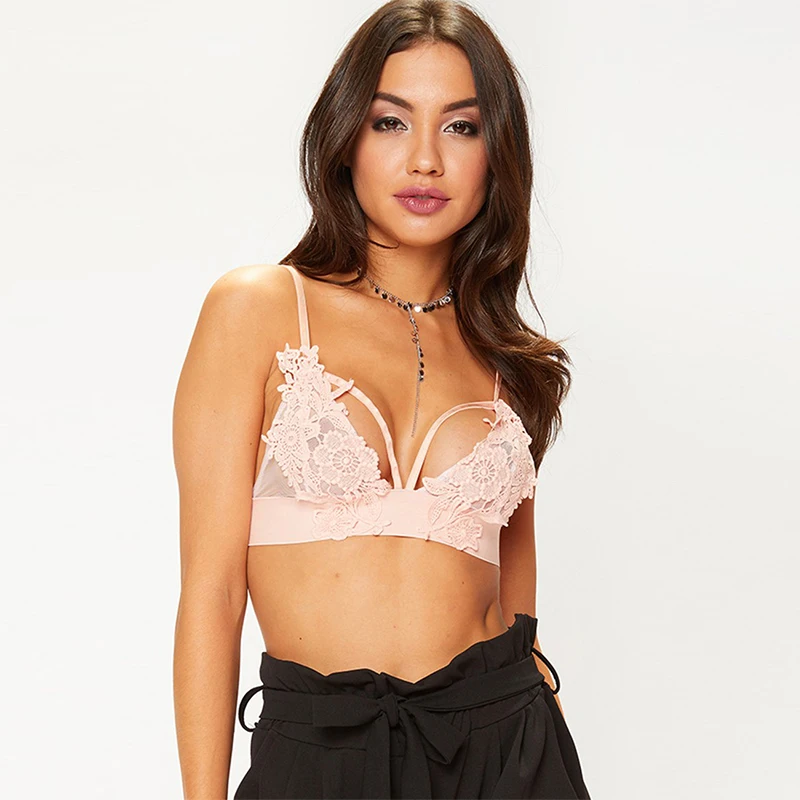 Кружевной бюстгальтер Бралетт Comeonlover для женщин большие размеры аппликация