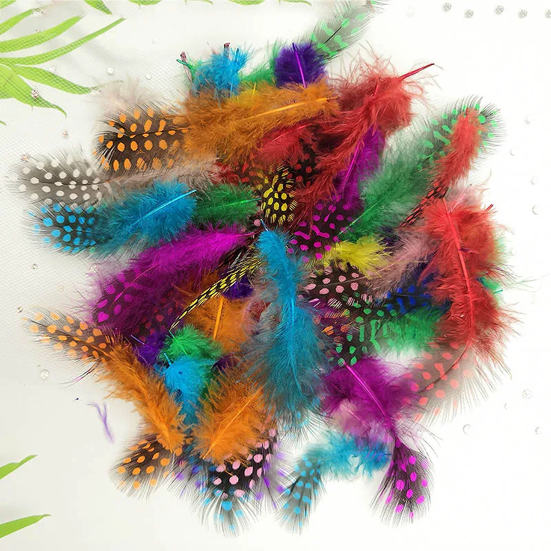 50 шт. перьевые пятнистые Куриные перья из перьев красивые удлинители волос в