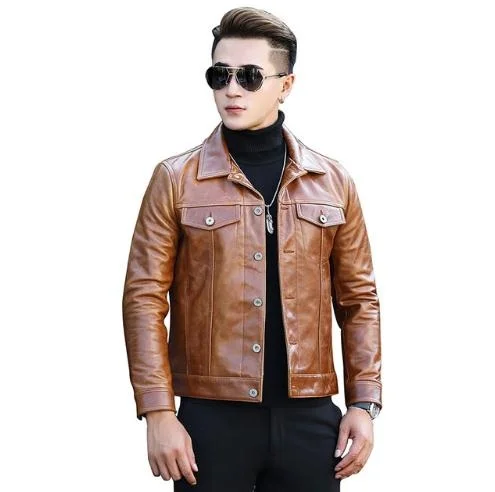 

fashion Free shipping. classic cowhide jacket.japan 557 style genuine leather jackets.slim young motor coat.sales