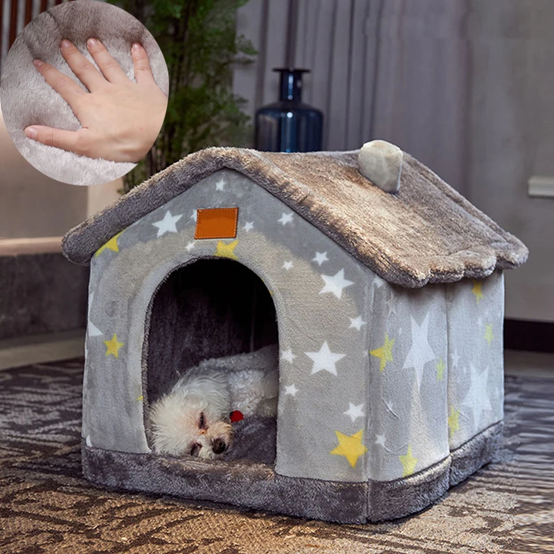 Складной домик для домашних питомцев теплая мягкая кровать глубокого сна котят
