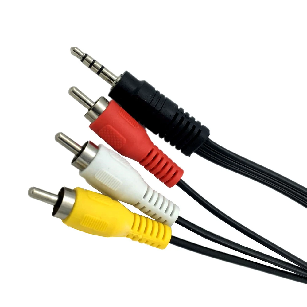 

3.5mm Male Jack 4Port to 3-RCA Adapter Audio Stereo Extension Cable