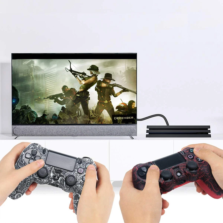 PS4/Slim/Pro Controller Silicone Cover Waterproof Printing Flowers Skin for Sony Playstation 4 PS 4 Dualshock 4 Accessories