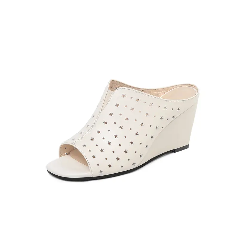 AIWEIYi/женские шлепанцы из натуральной кожи Цвет черный бежевый уличные вьетнамки