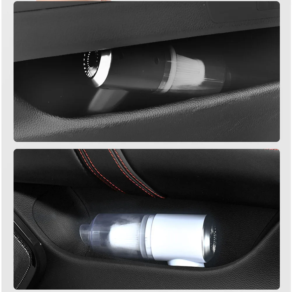 

With LED Light Handheld Portable Car Vacuum Cleaner Cordless Rechargeable 120W 6000pa Powerful Strong Suction Home Lightweight