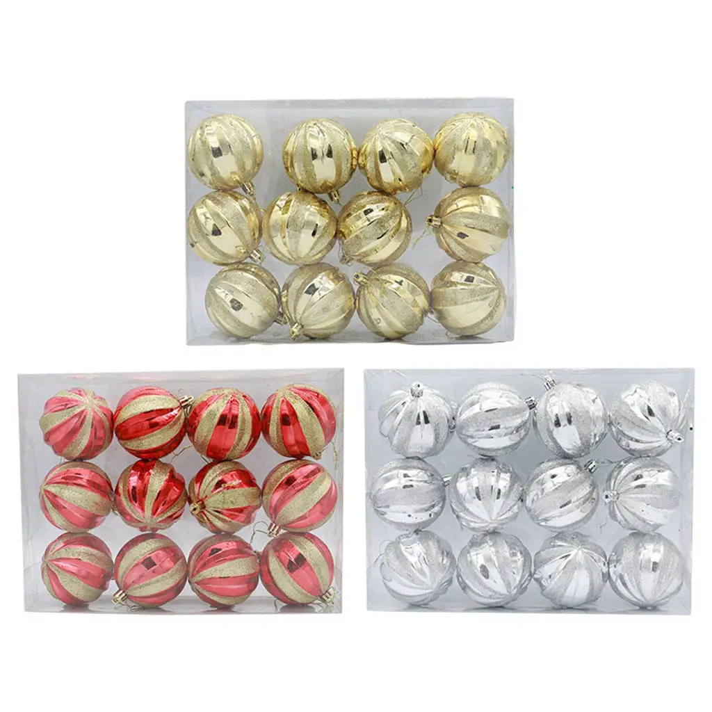 

12Pcs/Set Christmas Ball Gift Box Christmas Tree Ornament Glitter Ball Home Garden Christmas Decorations Supplies 2021