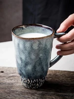 475ml europe retro ceramic mug with spoon coffee creative office office tea drink drinkware couples gift