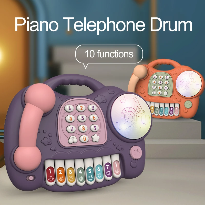 

Eletric Hand Drum Piano Baby Phone Toys for Kids Xmas Education Gifts Music Light Telephone Juguetes Girls Early Learning Toys