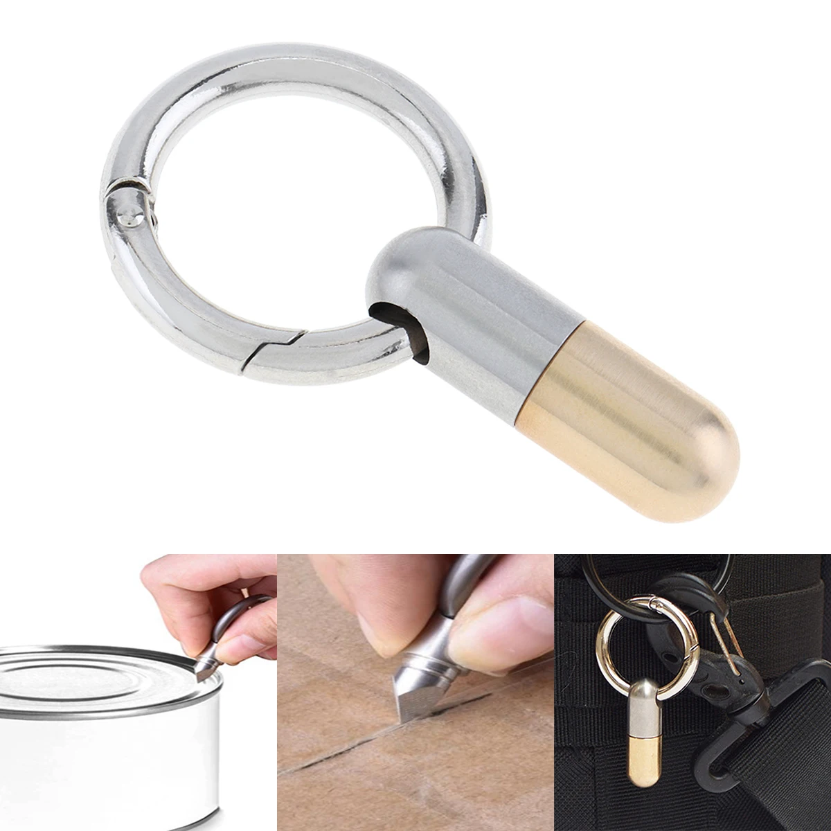 

EDC Tiny Cutting Tool Capsule Key Ring Pendant Unboxing Artifact Sharp Stainless Steel Multi-function Portable Hunting Knife