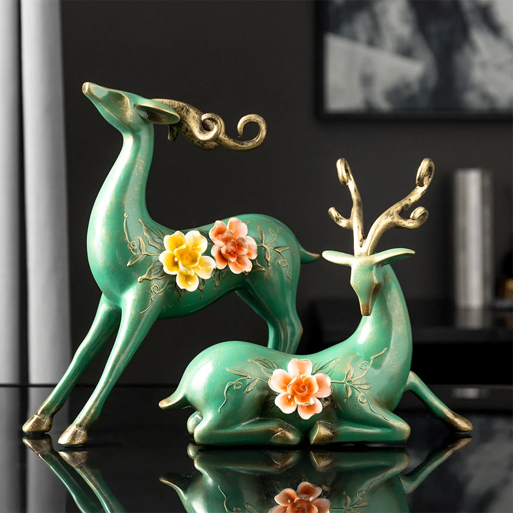 

Статуя оленя Harz Skulptur Dekor, скандинавские настенные статуэтки для интерьера, современные настольные поделки, аксессуары для украшения