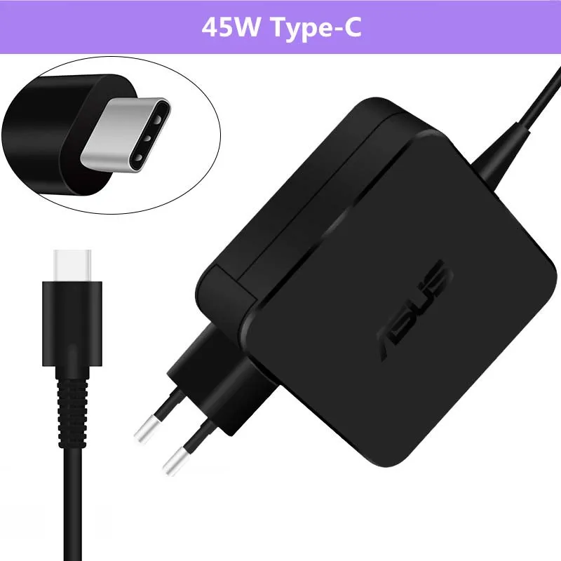 

19v 2.37A 45W 3.0x1.1mm / 4.0x1.35mm / 5.5x2.5mm / 20V 2.25A Type-C Laptop AC Adapter Power Charger For Asus 45W Laptop Charger