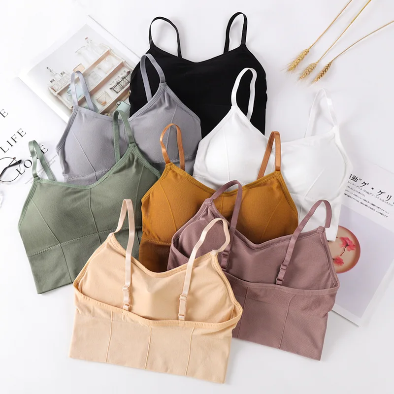 

Women Seamless Bras With Chest Pad Wrapped Chest Women Sexy Bottom Tube Top