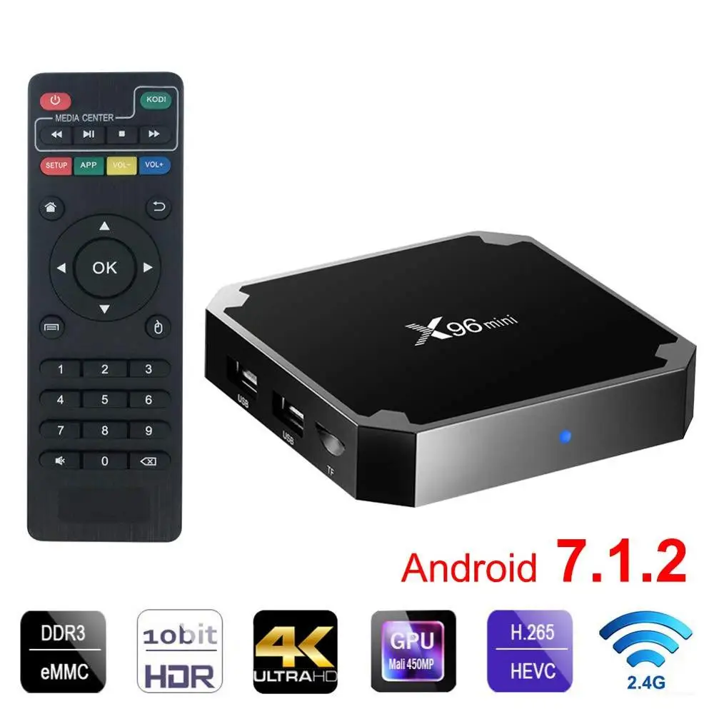 Vontar X96 мини Android ТВ-приставка Amlogic S905W четырехъядерный 2,4G WiFi X96mini Android 7,1 смарт-приставка 4K медиаплеер