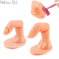 silicone practice nail art training hand practice model fake finger nail tips holder supplies for professionals manicure tool