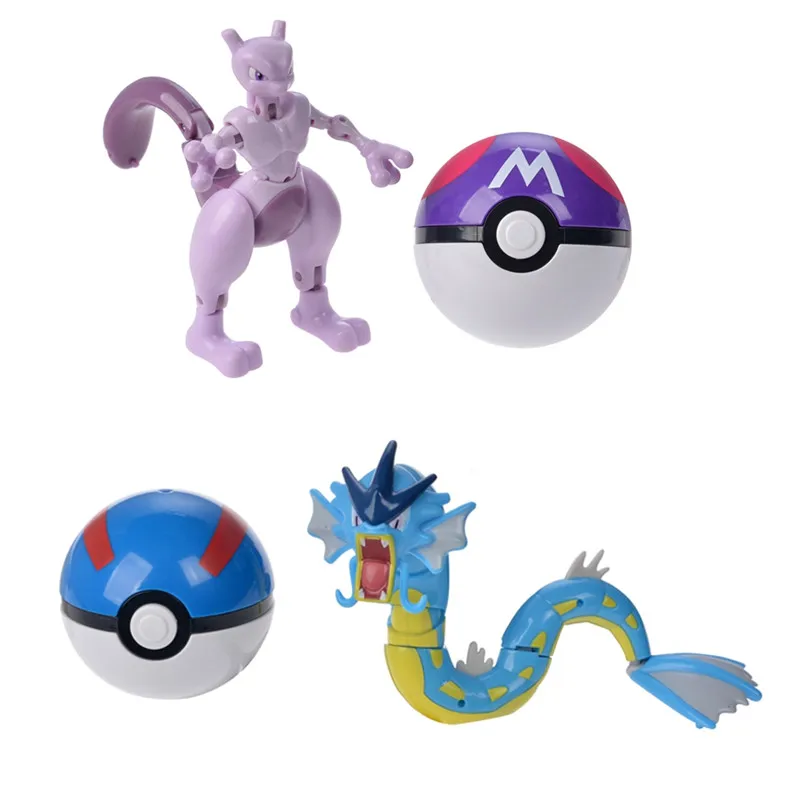 Покемон эльф мяч деформация игрушка модель Пикачу Mewtwo Ash-Greninja аниме экшн-фигурка