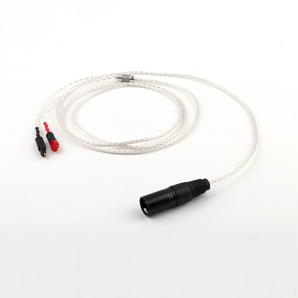 

8-ядерный обновленный кабель для наушников OCC с серебряным покрытием сбалансированный кабель XLR для HD650 HD600 HD660s HD6XX UP-OCC Посеребренная медь