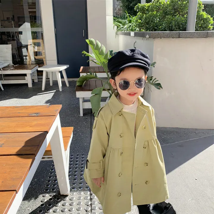 Осенние модные двубортные тренчи для девушек 2019 Женская Повседневная Длинная