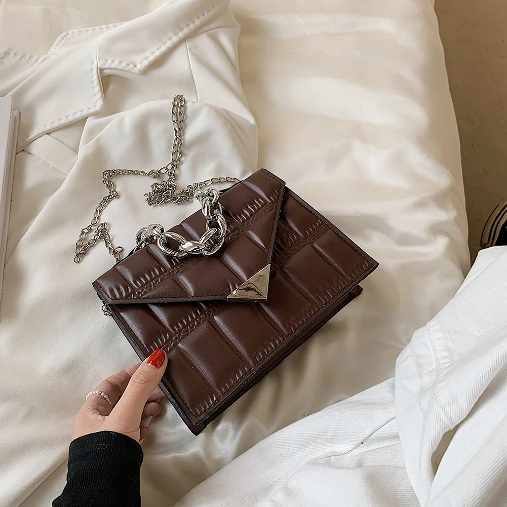 

Retro Women PU Leather Stone Pattern Pure Color Shoulder Crossbody Messenger Envelope Bag Ladies Chain Small Handbag Flap Purse