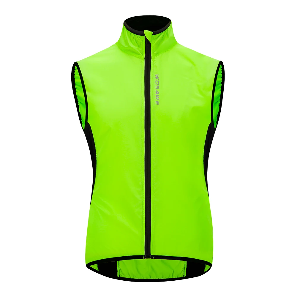 

WOSAWE Windproof Cycling Vest MTB Bike Jacket Cycling Windbreaker Sleeveless Waterproof Reflective Bike Running Hiking Clothing