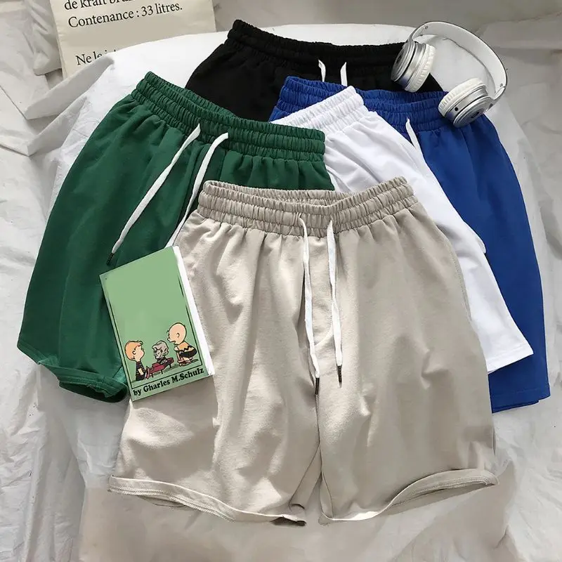 

2021 Summer New Drawstring Shorts Men And Women Sports Joggers Five-Point Pants Beach Pants Casual Shorts