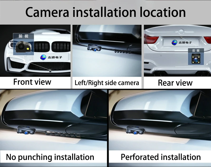 

Zhidao Fk6 car dvr recorder side mirror camera and 7 inch display screen car monitoring system