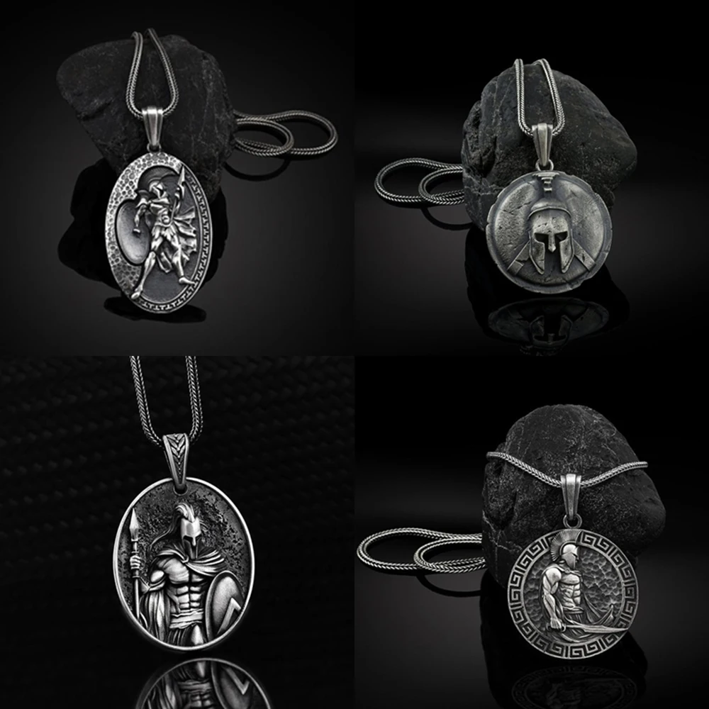 

Vintage Wild Gladiator Jewelry on the neck badge tag Man chain necklace accessories bloody Spartan warrior pendant necklace men