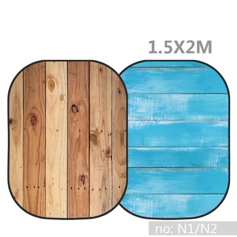 

5x6.5ft(1.5x2m) Collapsible Backdrop Wooden Double-Sided Backgrounds Twist Flex Flannel Photography Backdrop