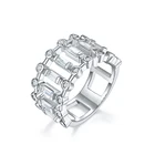 Laya новый 100% 925 Стерлинговое Серебро Модный сверкающий квадрат кольцо для женщин Роскошные ювелирные изделия AAAAA CZ для свадьбы, помолвки, хорошее ювелирное изделие