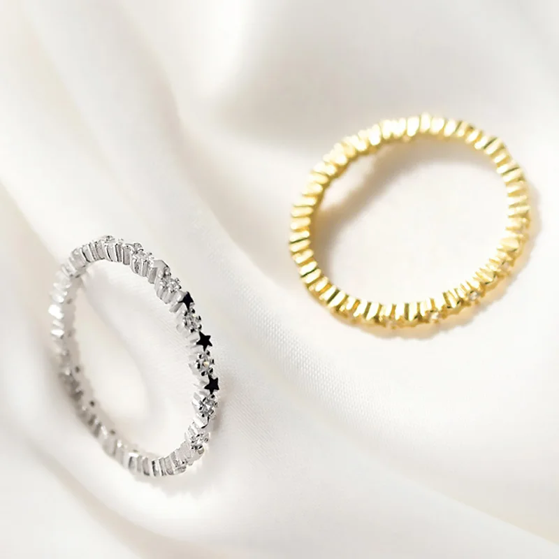 Trustdavis минималистичное Настоящее серебро 925 пробы прекрасная звезда CZ Кольцо на