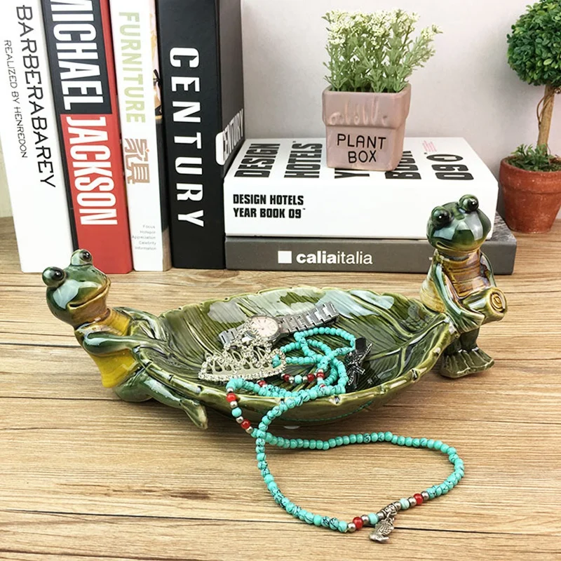 Забавная фарфоровая фигурка лягушки мыльница декоративная керамическая Коробка