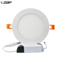 dbfultra thin 3w 4w 6w 9w 12w 15w 18w dimmable led recessed ceiling lamp round led panel light 3000k4000k6000k home decor