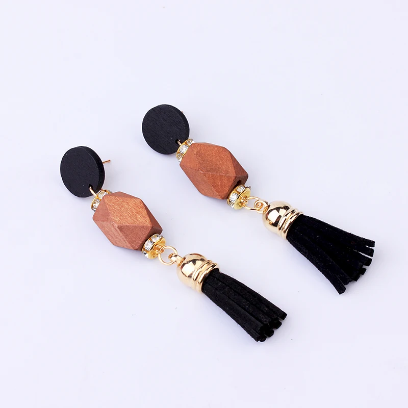 Модные длинные кожаные серьги с кисточками модные ювелирные изделия массивные