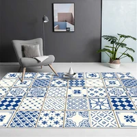 ethnic style retro floor mat geometric plaid print carpet large coffee table rug living room bedroom area rug big kitchen mat