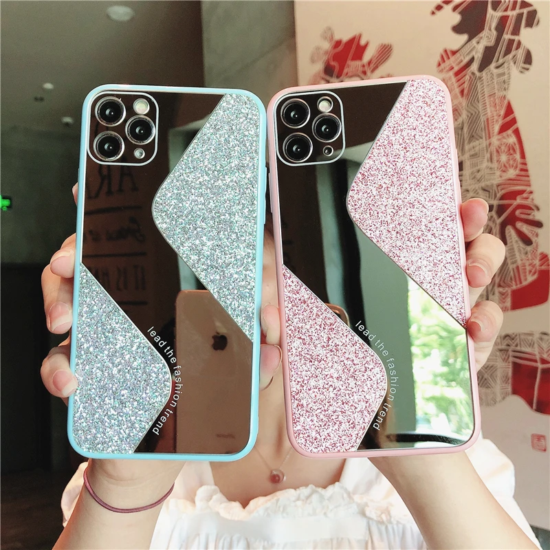 

Women Rhinestone Diamond Mirror Phone Case For iPhone 11 Pro Max X XR XS Max Case Luxury For iPhone 6 6S 7 8 Plus Makeup Cover
