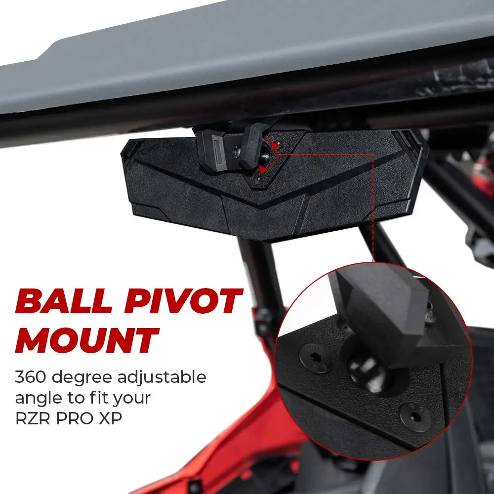Выпуклое зеркало заднего вида премиум класса KEMIMOT 2020 2021 2022 UTV для Polaris RZR PRO XP 4 Trail S