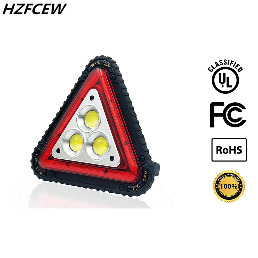 

3 COB 30W 1500LM LED Work Light Portable Waterproof LED Flood Lights Triangle Warning Light for Outdoor Camping Hiking Emergency
