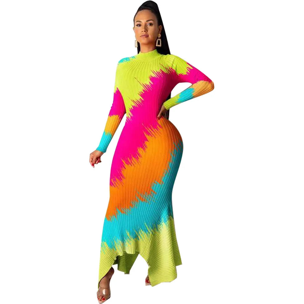 Adogirl леопардовое камуфляжное женское платье в рубчик с принтом русалки 2019 Осень